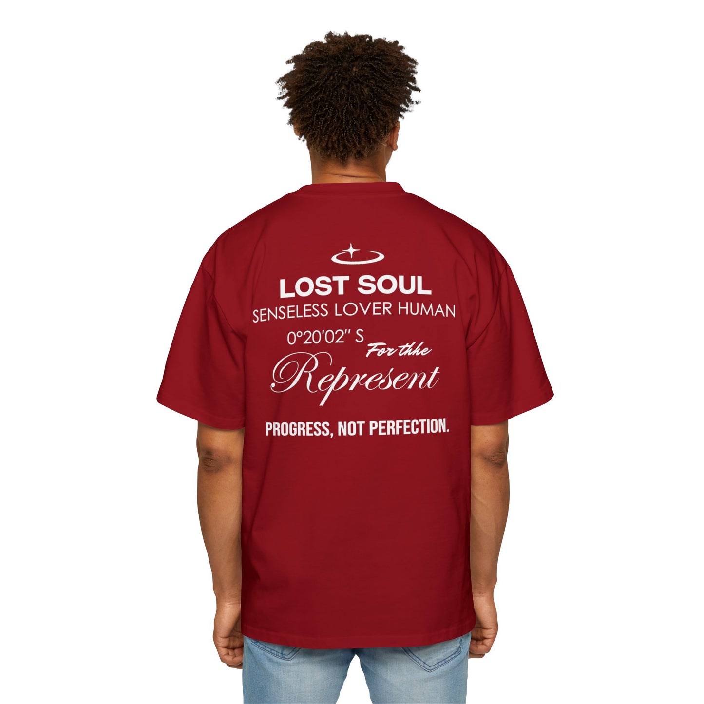 Oversized Tee - Urban Streetwear Design, Red/Vine Color